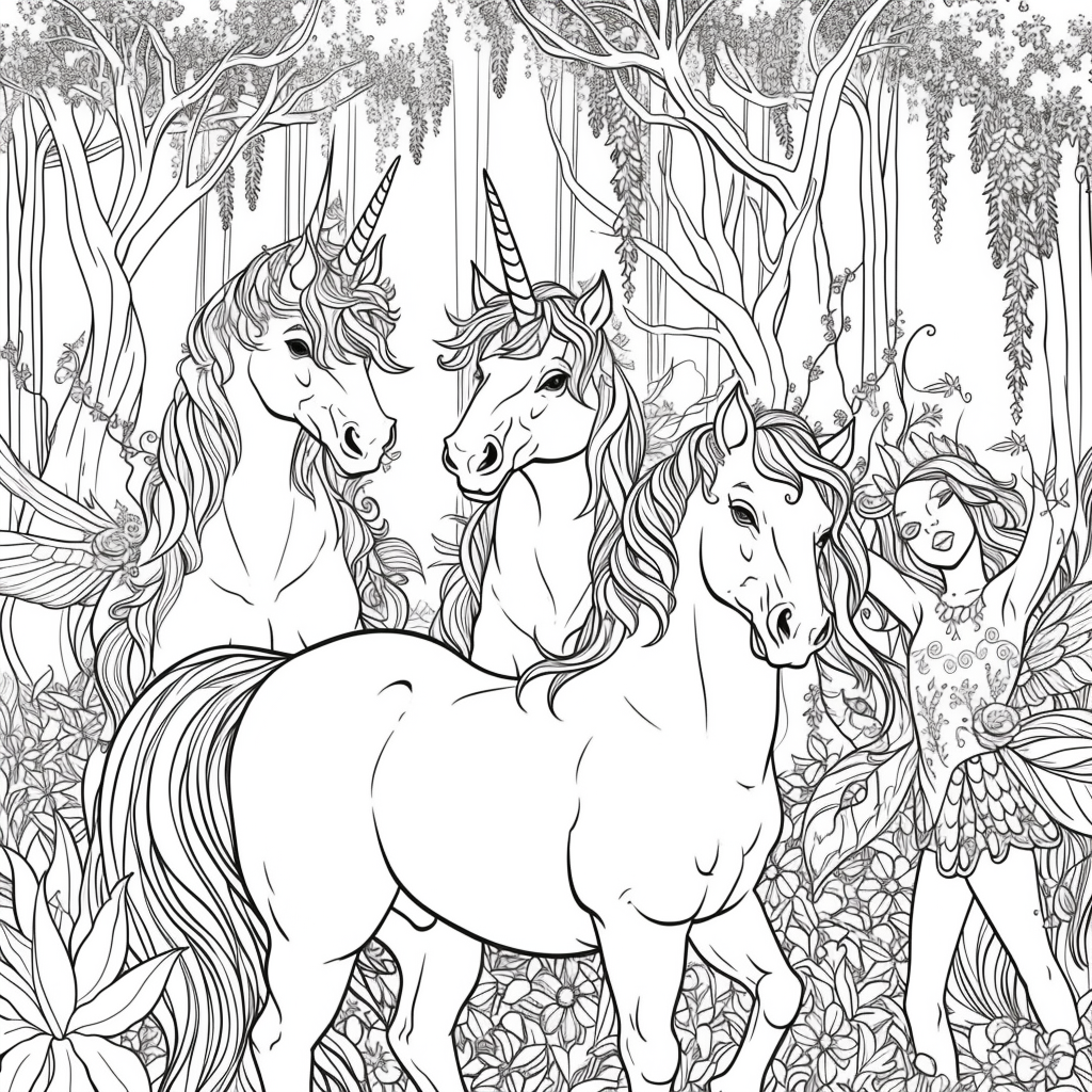 Dancing Unicorns in Moonlight