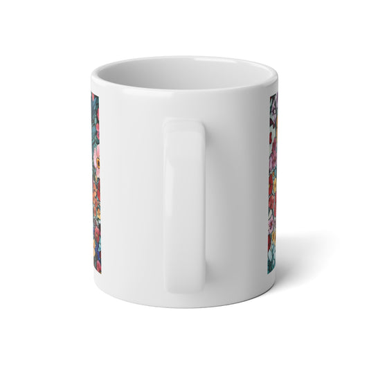 Jaguar Floral Jumbo Mug — Leopard Portrait Coffee Cup