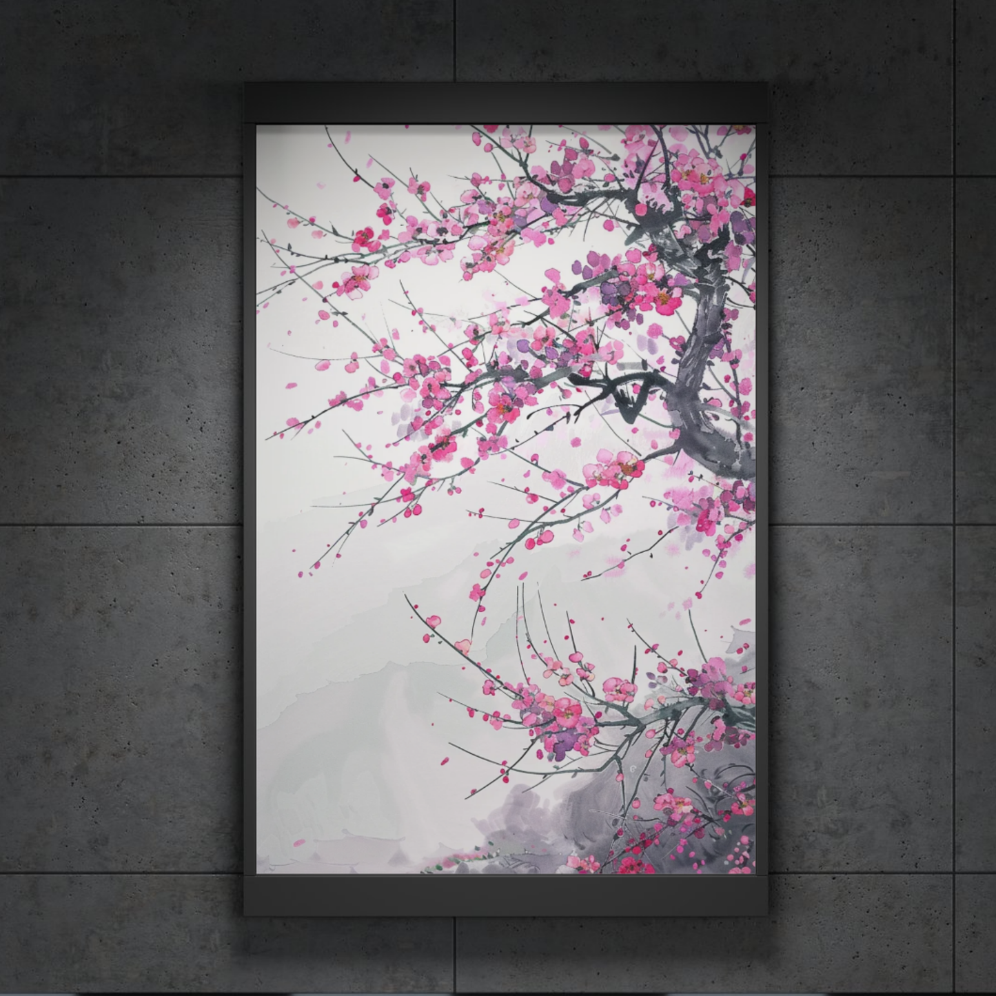 Cherry Blossom Rolled Poster – Pink Floral Wall Art Print