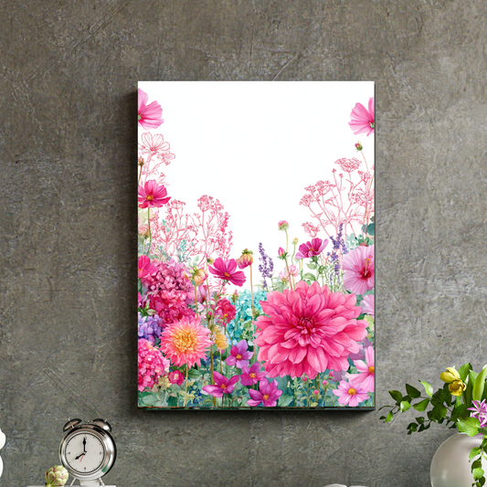 Pink Wildflower Garden Poster