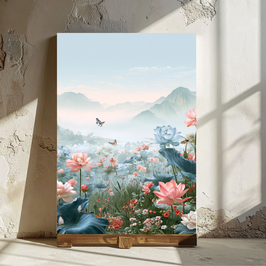 Dreamy Lotus Meadow Wall Art Poster