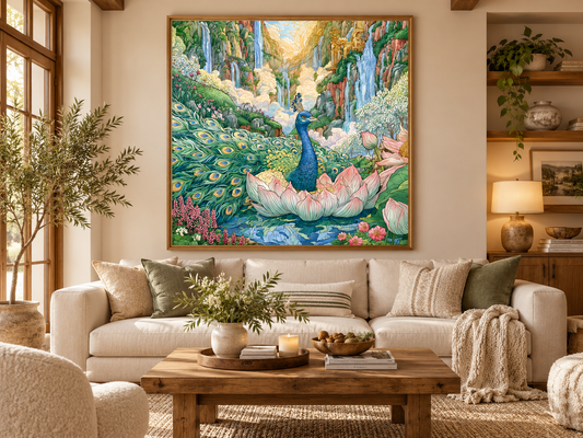 Peacock Garden Acrylic Print — French Cleat Wall Art