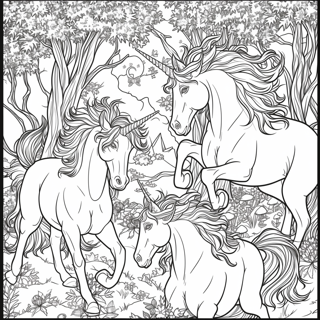 Dancing Unicorns in Moonlight