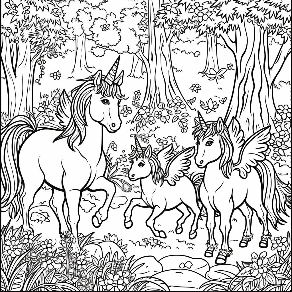 Dancing Unicorns in Moonlight