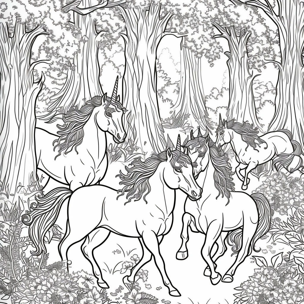 Dancing Unicorns in Moonlight