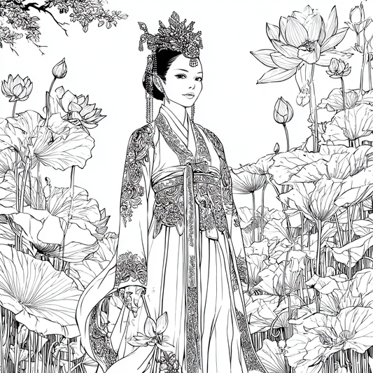 Lotus Bride in Traditional Korean Royal Hanbok