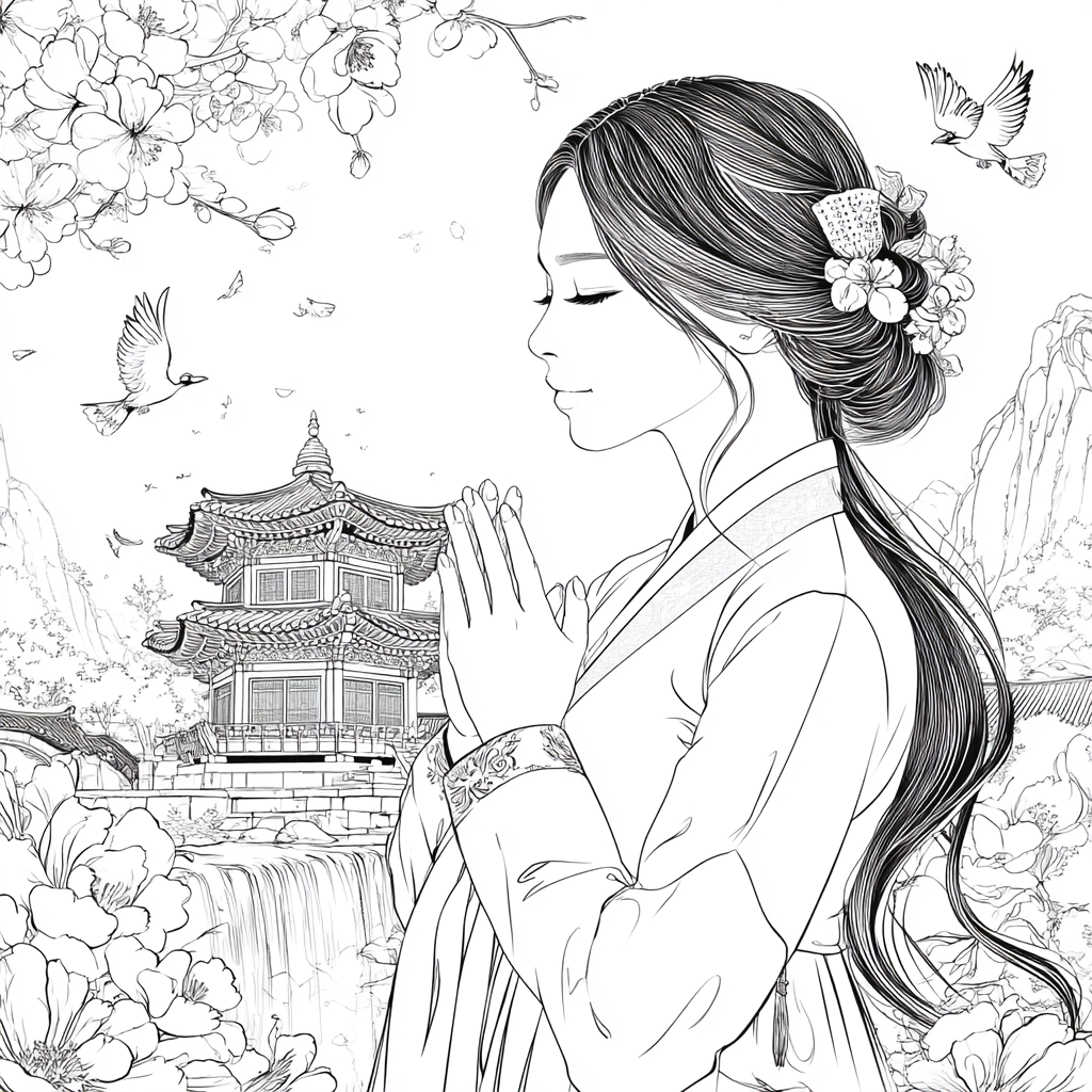 Whispered Prayer in the Blossom Pavilion