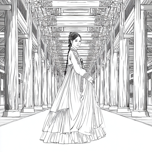 Royal Grace Hanbok Art – Palace Corridor Edition