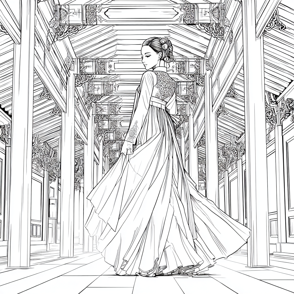 Royal Grace Hanbok Art – Palace Corridor Edition