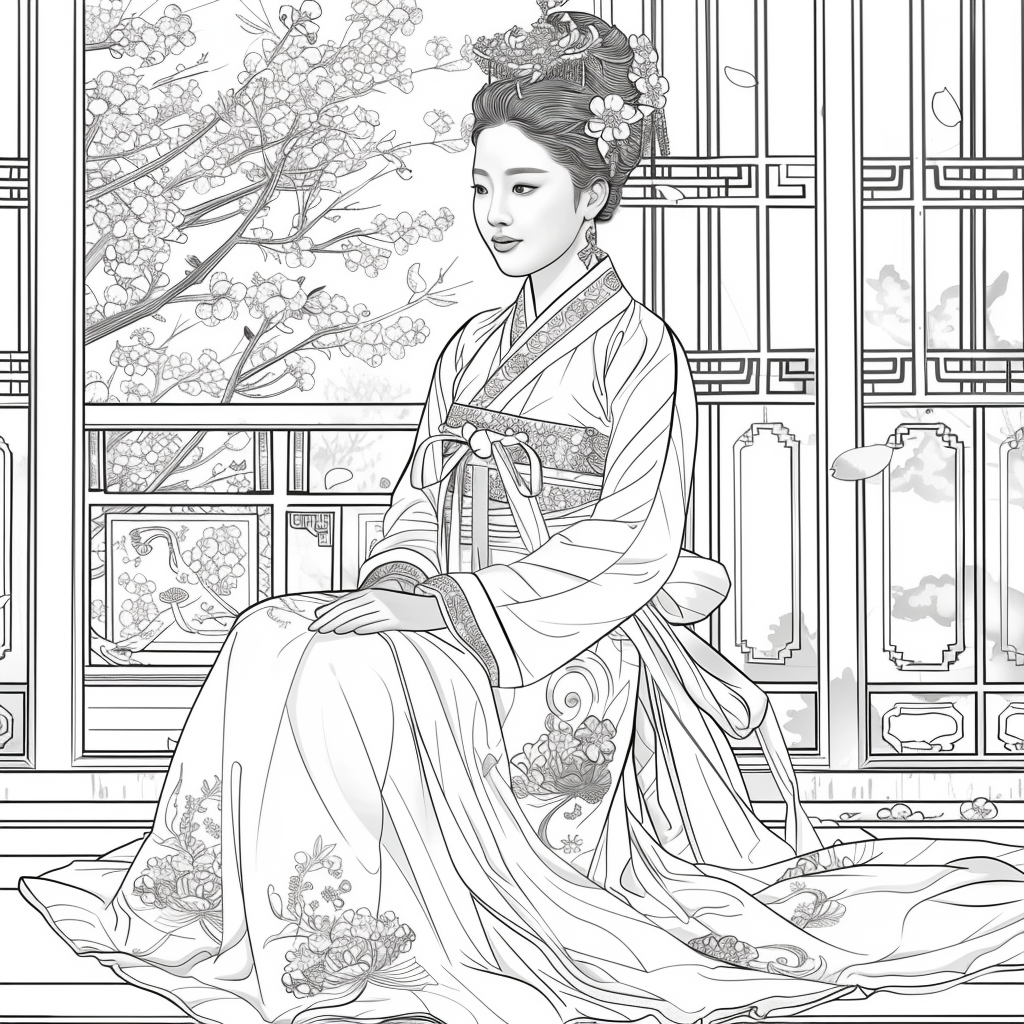 Whispers of Spring – The Hanbok Princess by the Window