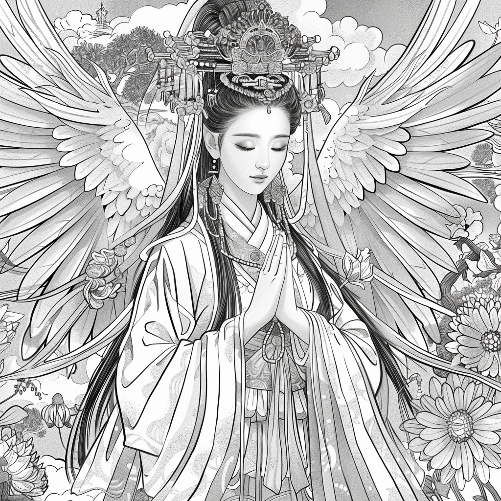 Celestial Harmony: The Winged Guardian of Light