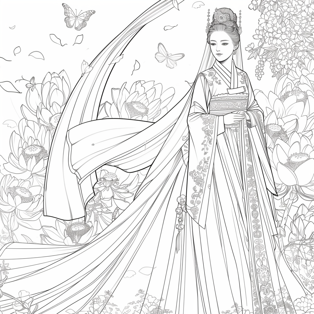 Majestic Harmony: The Lotus Bride in Hanbok Splendor