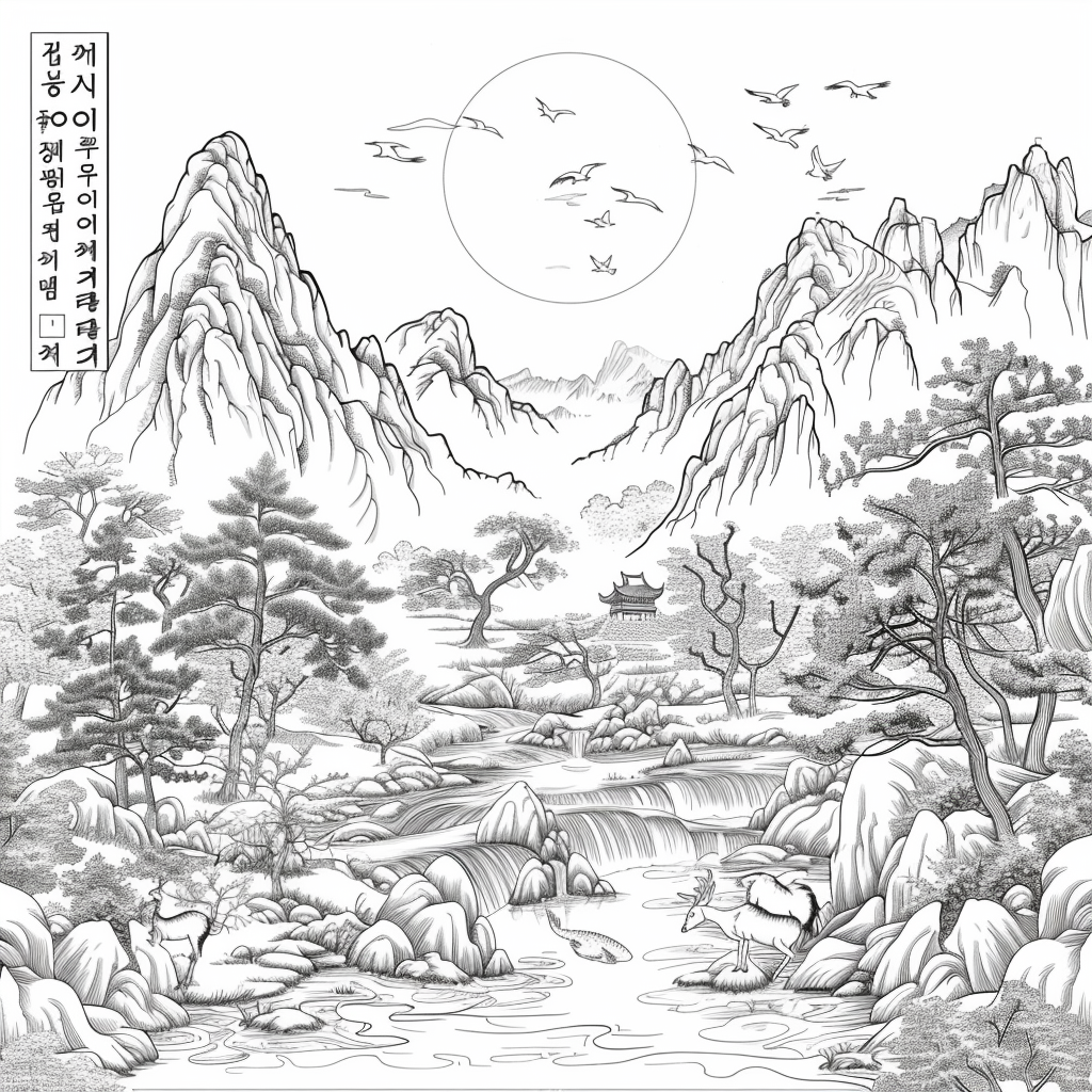 Harmony of Cranes and Golden Sun