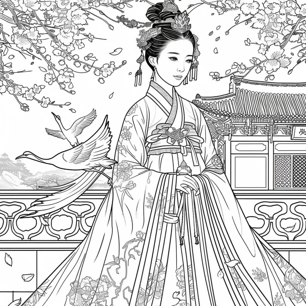 Crane Princess of Spring Blossoms