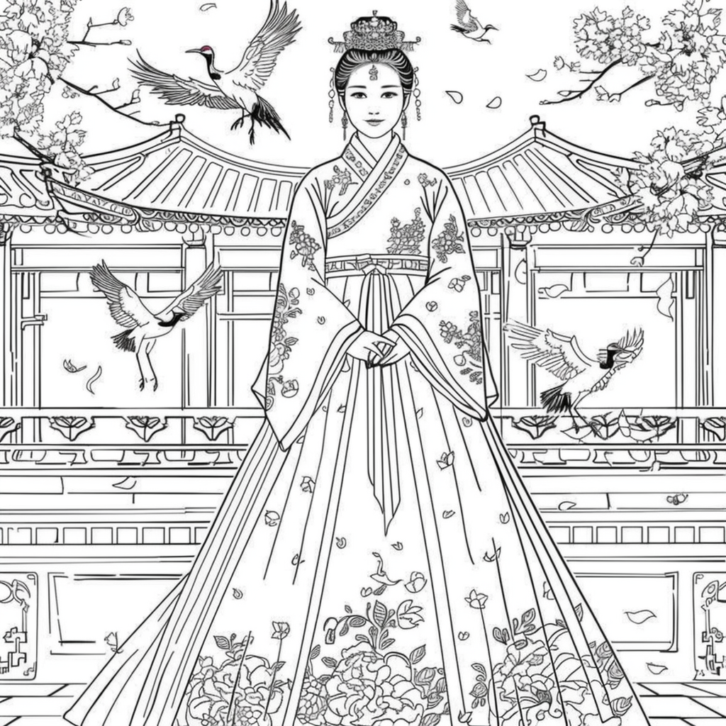 Crane Princess of Spring Blossoms