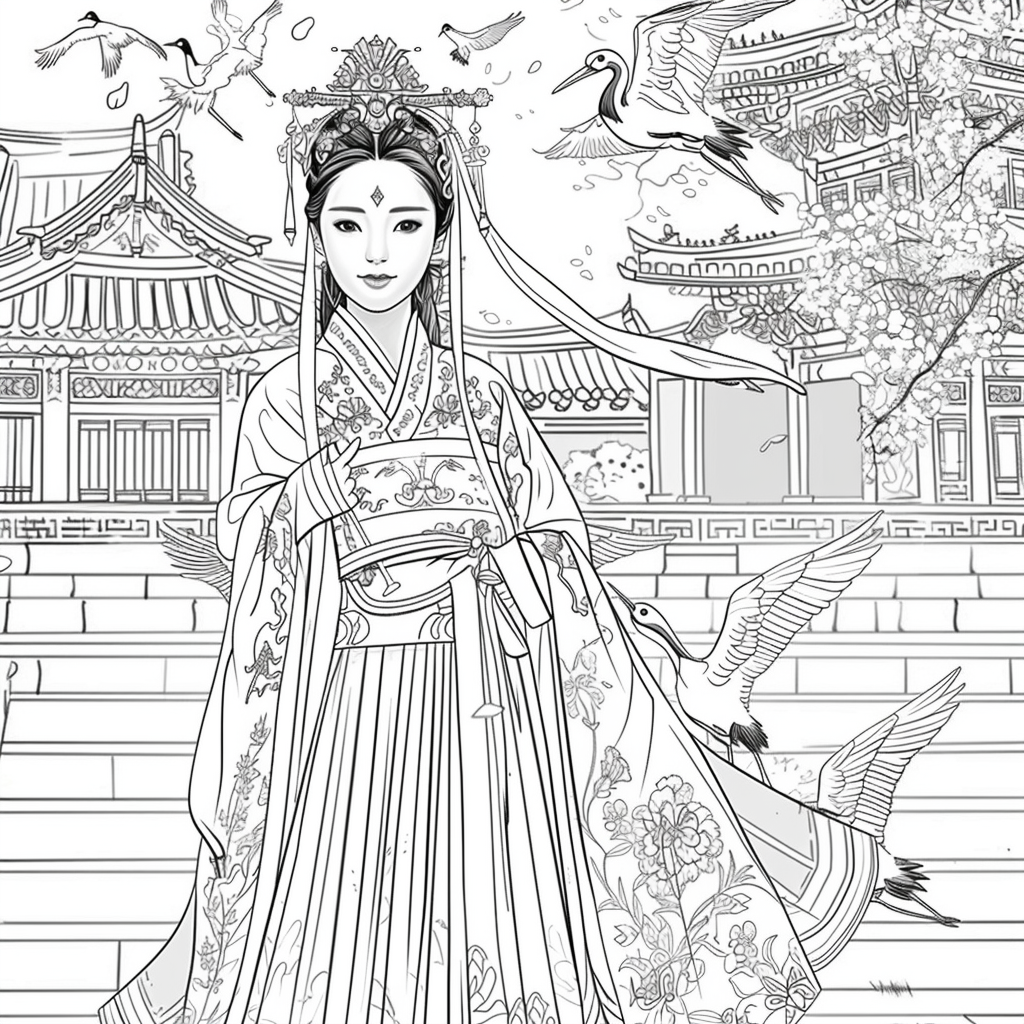 Crane Princess of Spring Blossoms