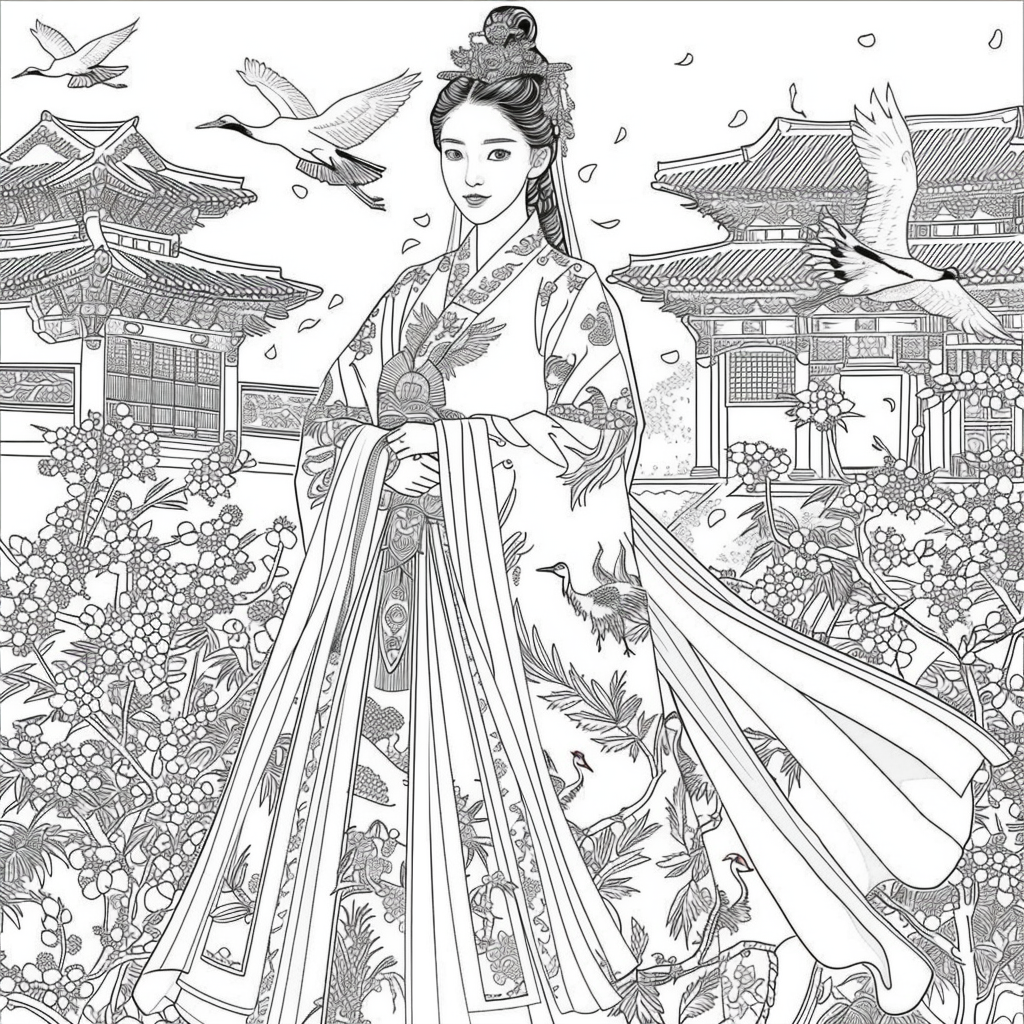 Crane Princess of Spring Blossoms