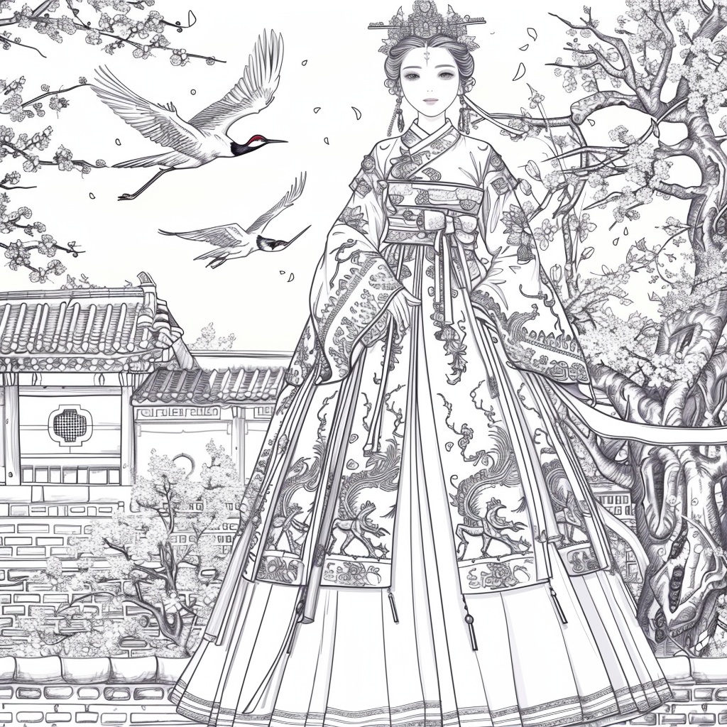 Crane Princess of Spring Blossoms