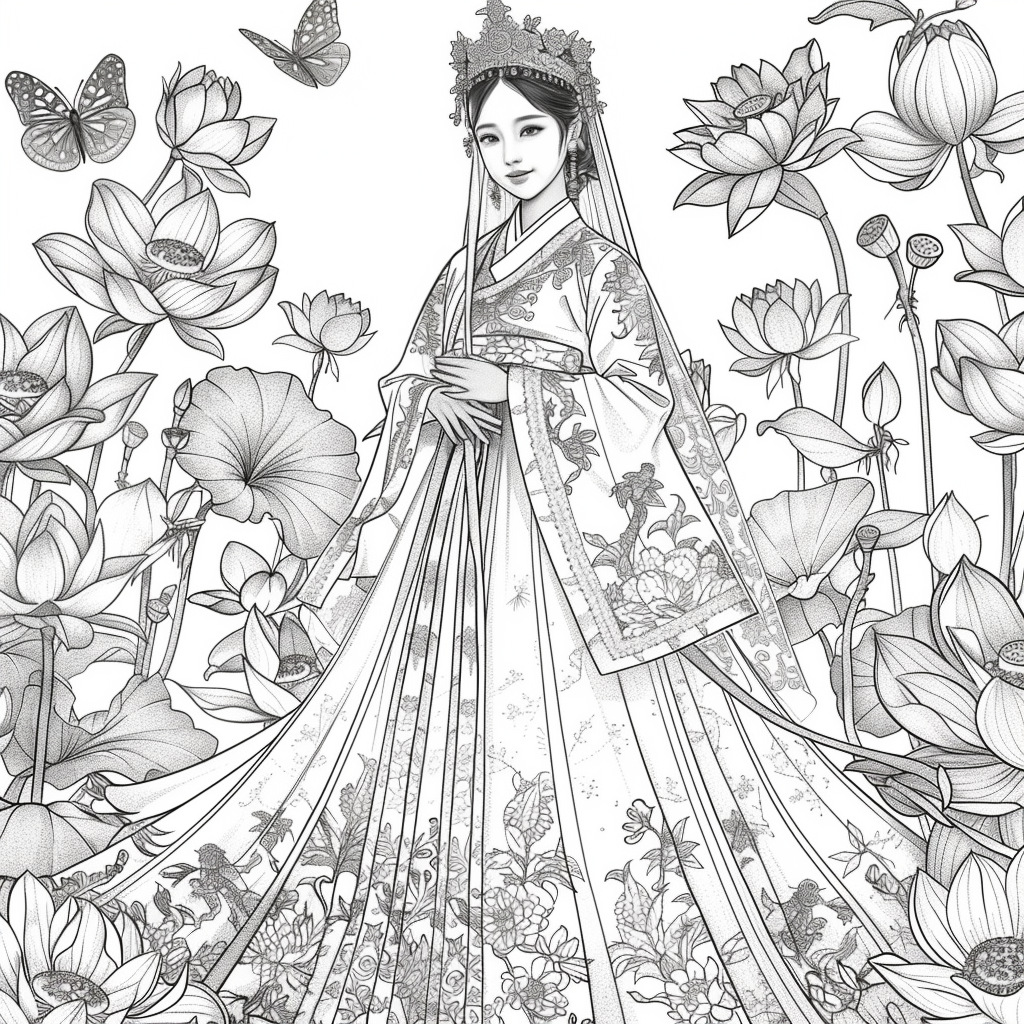A Royal Bride in Scarlet Hanbok