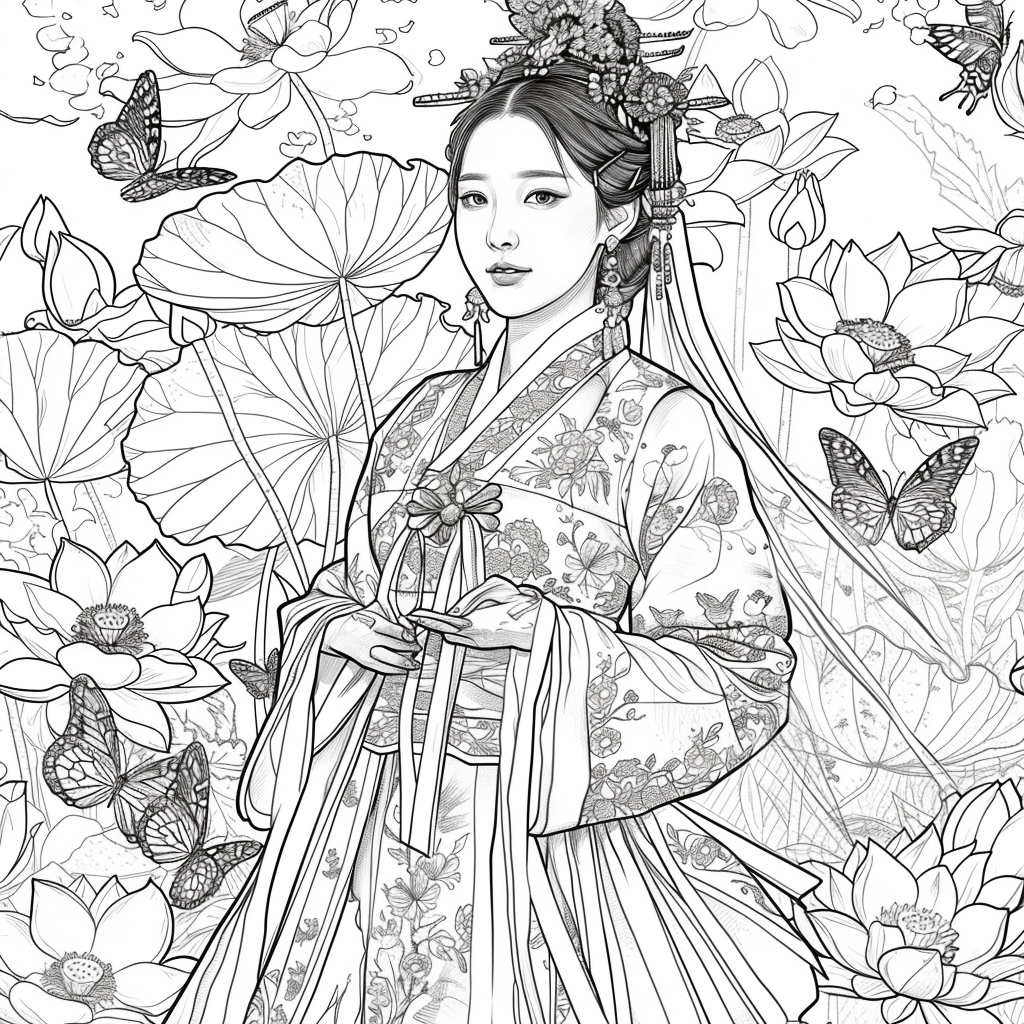 A Royal Bride in Scarlet Hanbok