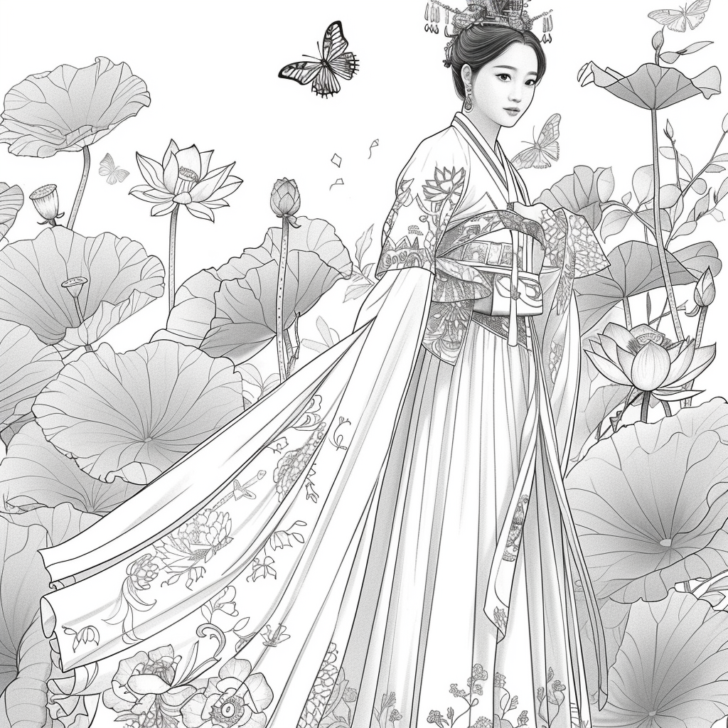 A Royal Bride in Scarlet Hanbok