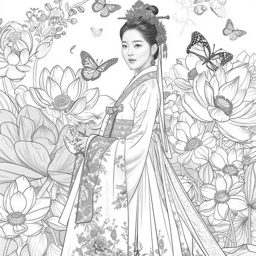 A Royal Bride in Scarlet Hanbok