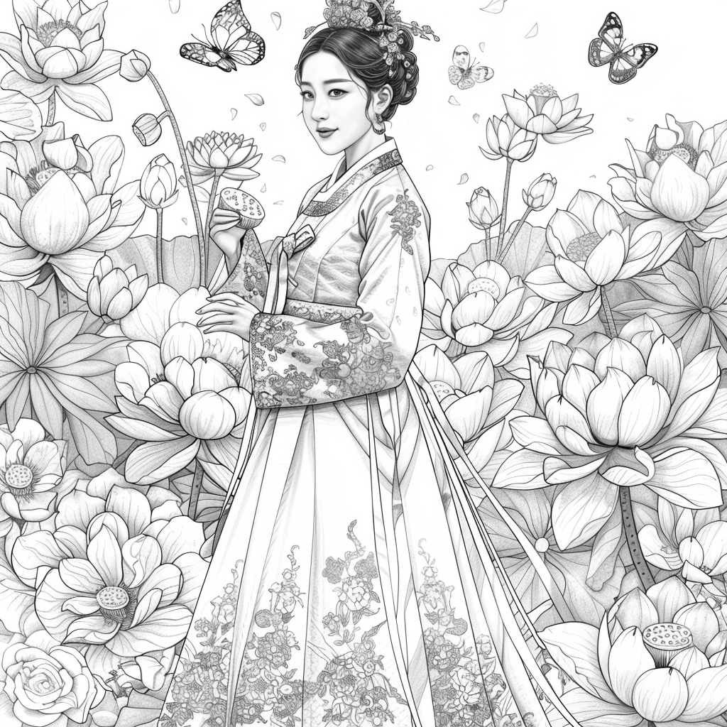 A Royal Bride in Scarlet Hanbok