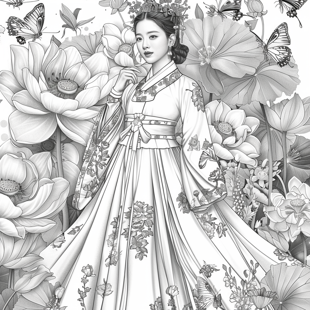A Royal Bride in Scarlet Hanbok