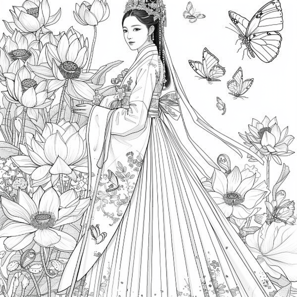A Royal Bride in Scarlet Hanbok