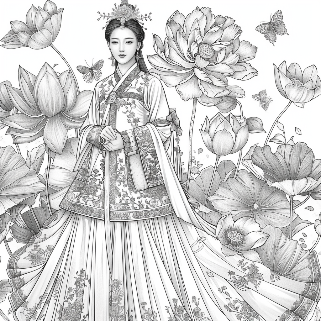 A Royal Bride in Scarlet Hanbok