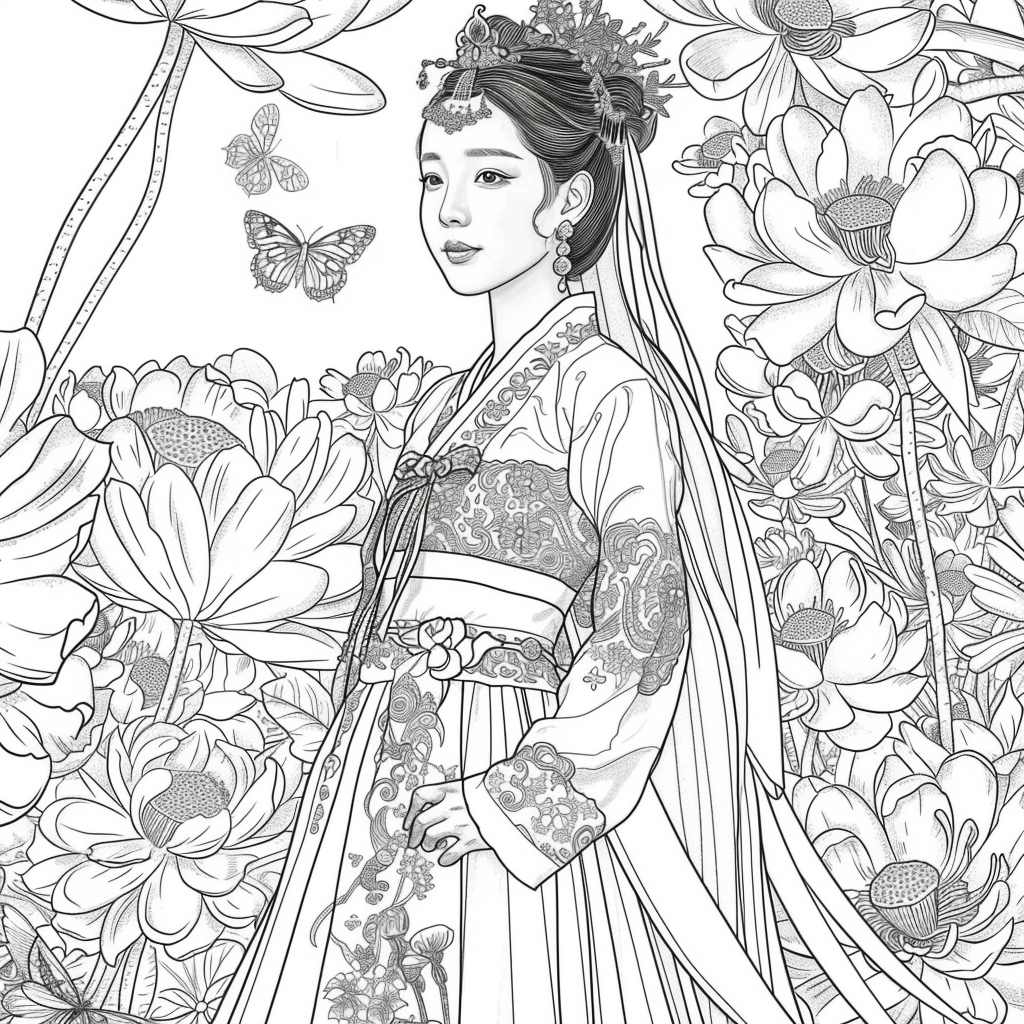 A Royal Bride in Scarlet Hanbok