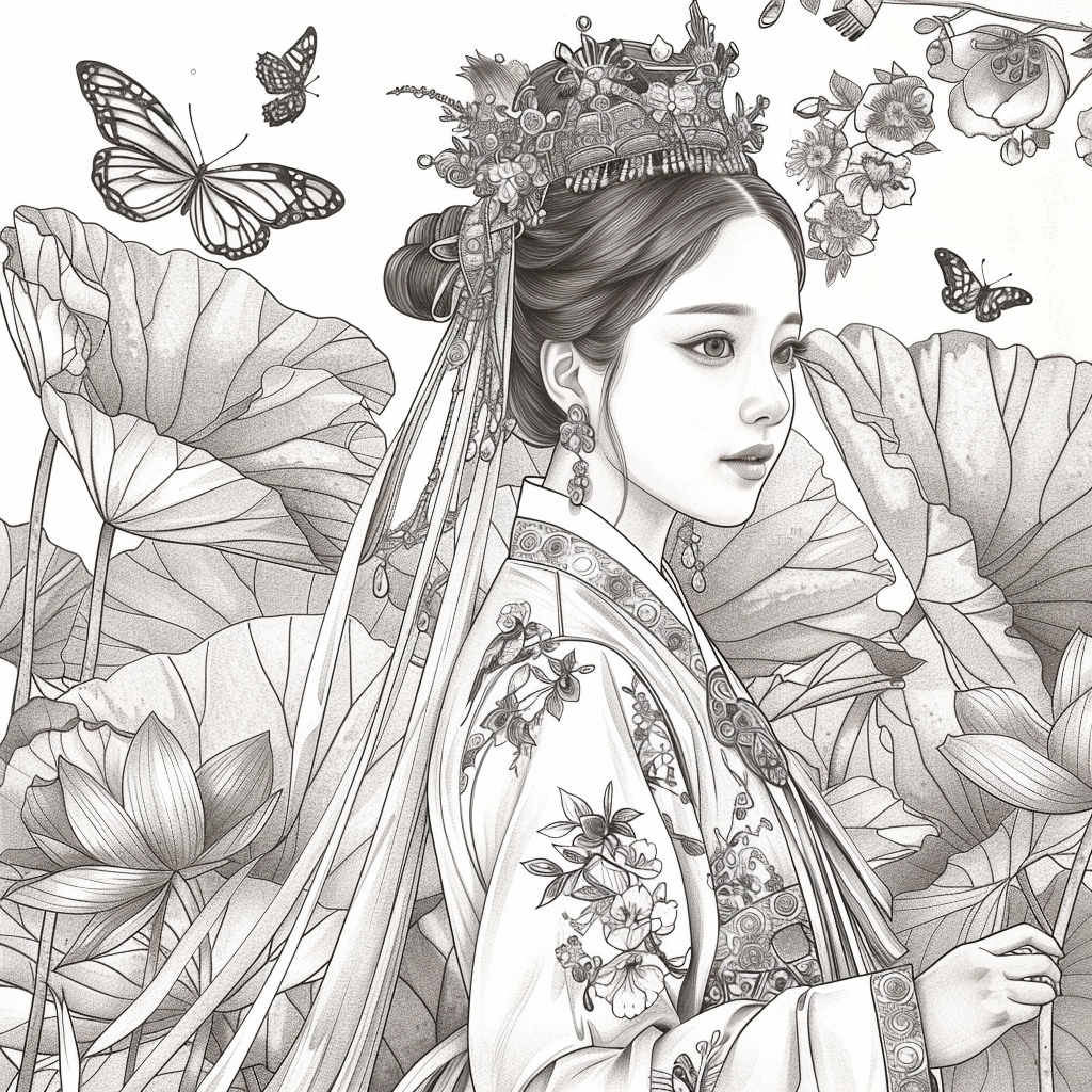 A Royal Bride in Scarlet Hanbok