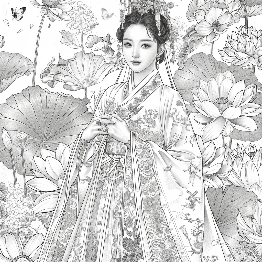 A Royal Bride in Scarlet Hanbok