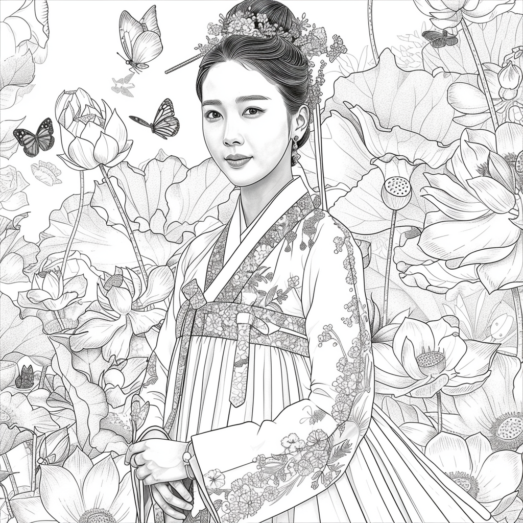 A Royal Bride in Scarlet Hanbok