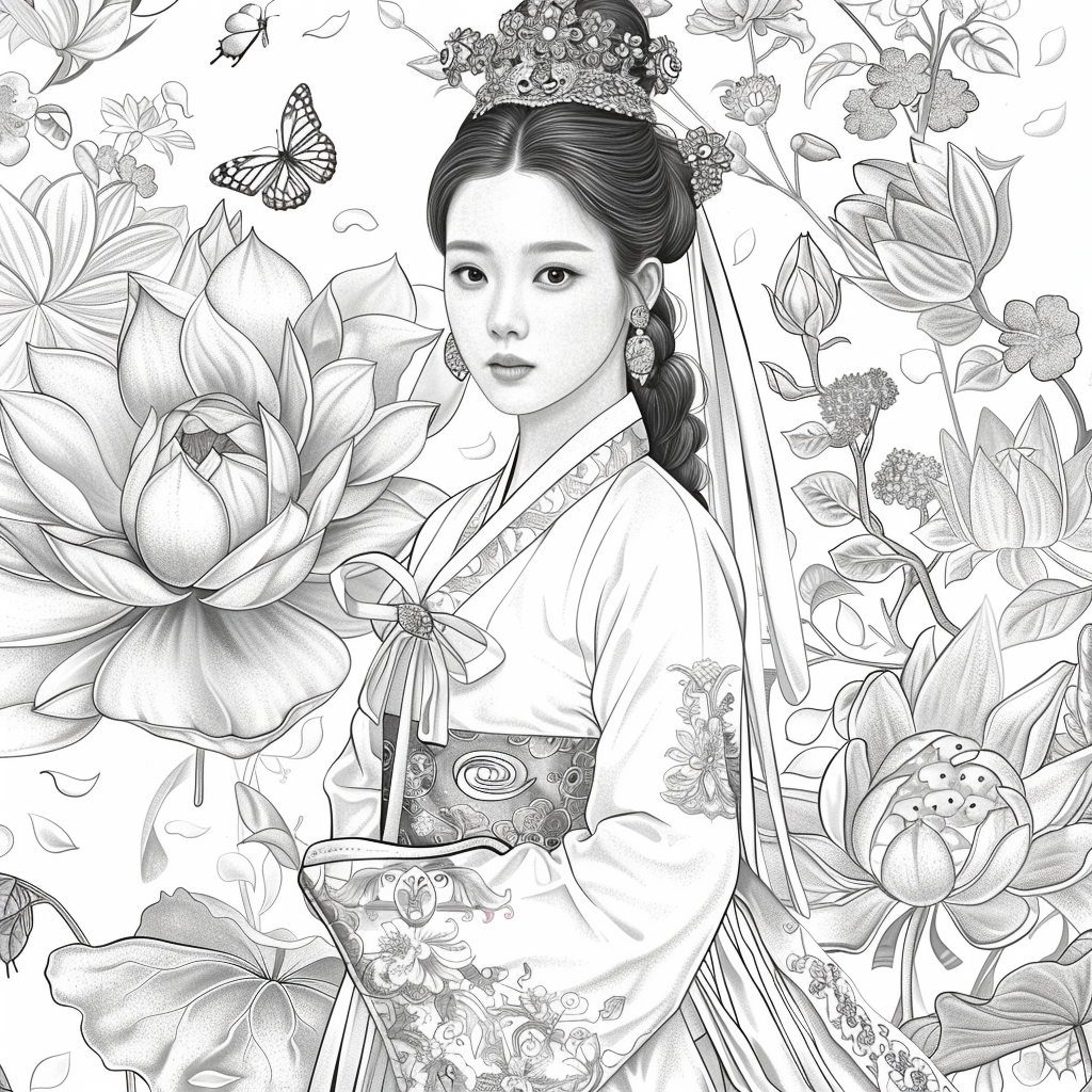 A Royal Bride in Scarlet Hanbok