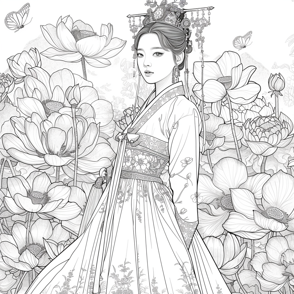 A Royal Bride in Scarlet Hanbok