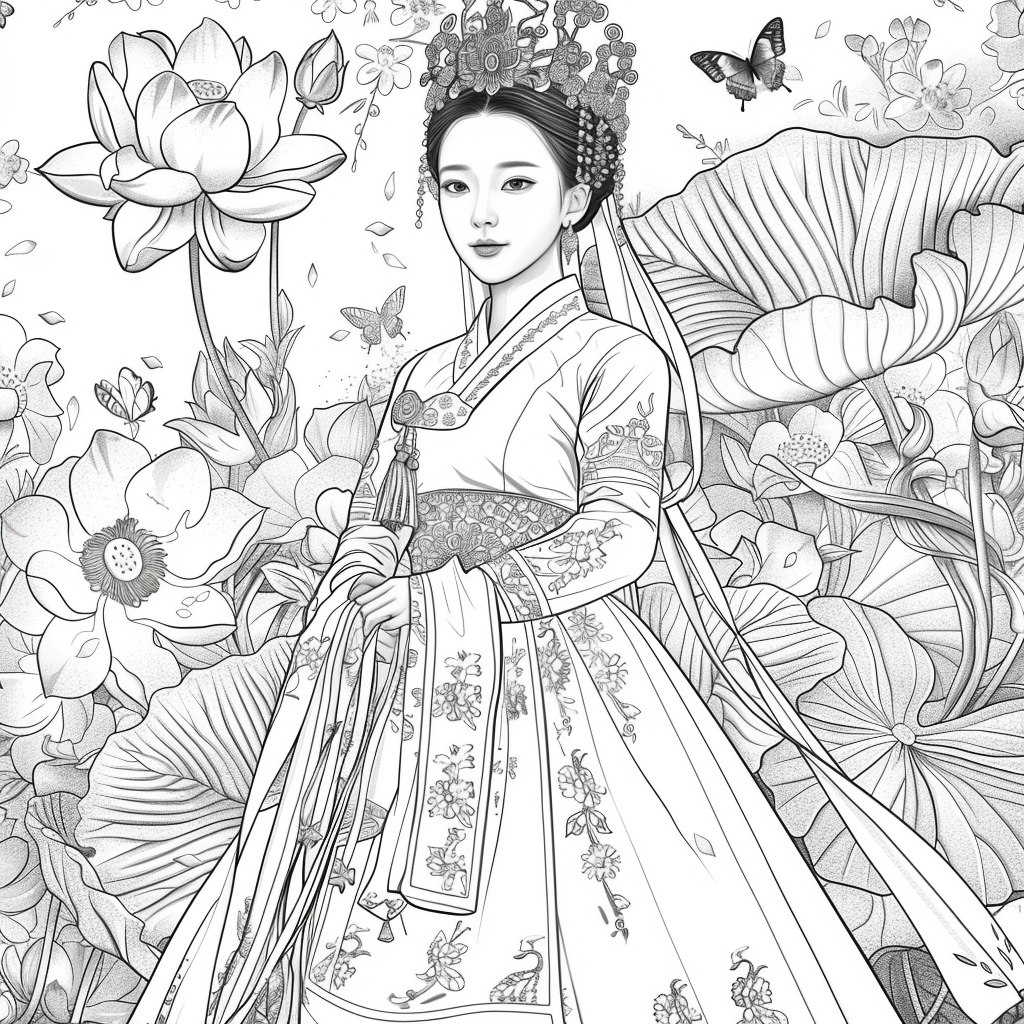 A Royal Bride in Scarlet Hanbok
