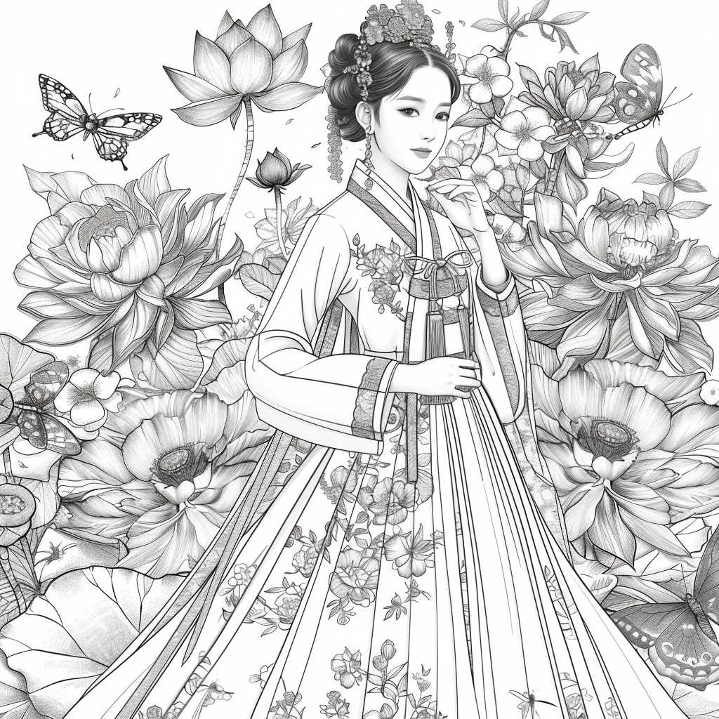 A Royal Bride in Scarlet Hanbok