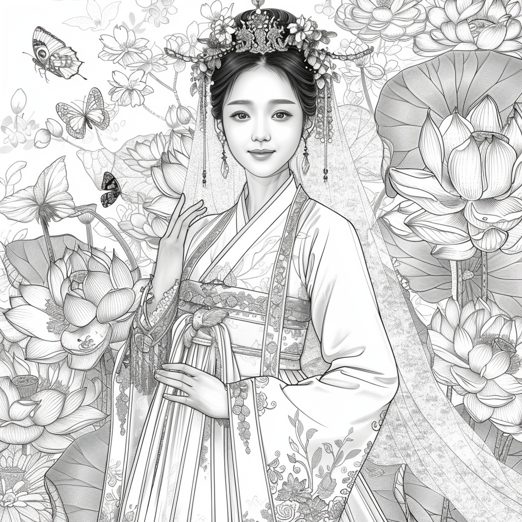 A Royal Bride in Scarlet Hanbok