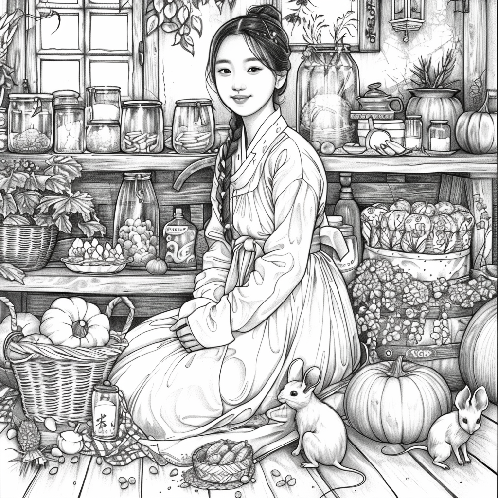Harvest of Autumn: Korean Maiden in the Pumpkin Cellar