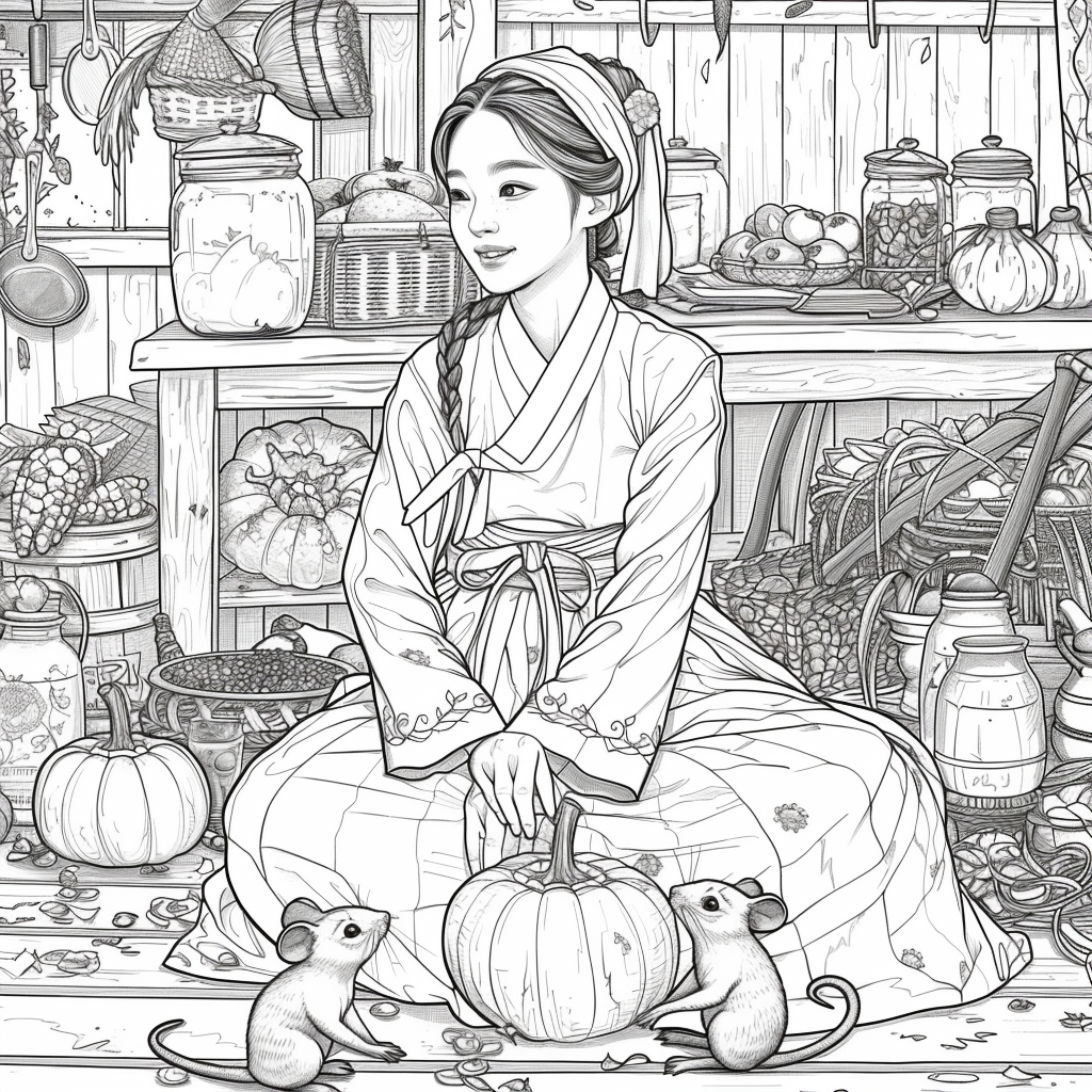 Harvest of Autumn: Korean Maiden in the Pumpkin Cellar