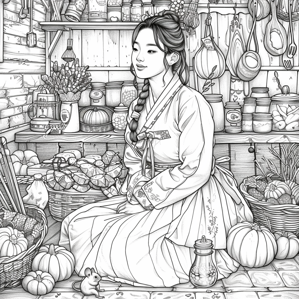 Harvest of Autumn: Korean Maiden in the Pumpkin Cellar