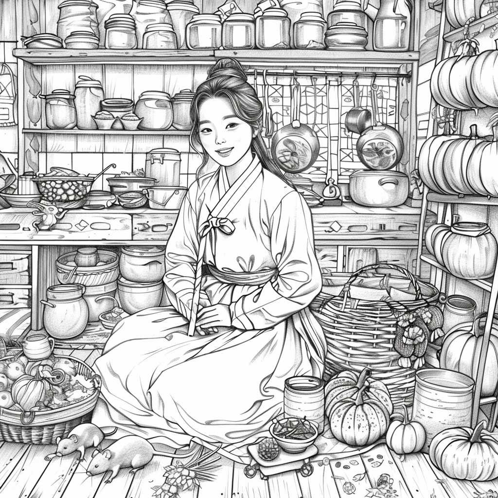 Harvest of Autumn: Korean Maiden in the Pumpkin Cellar