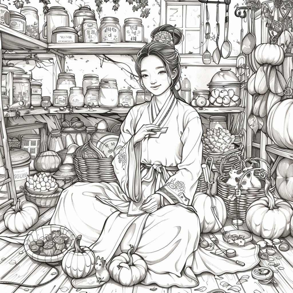 Harvest of Autumn: Korean Maiden in the Pumpkin Cellar