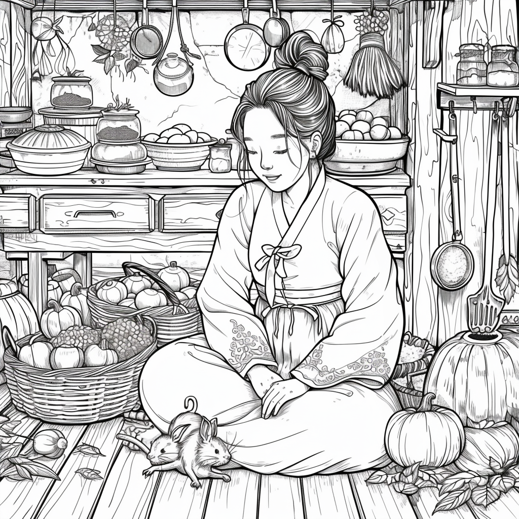 Harvest of Autumn: Korean Maiden in the Pumpkin Cellar