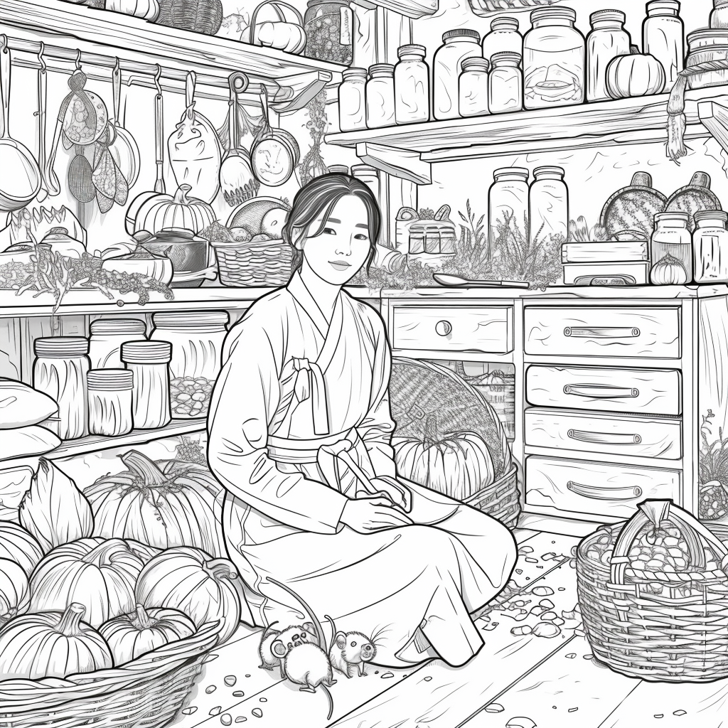 Harvest of Autumn: Korean Maiden in the Pumpkin Cellar