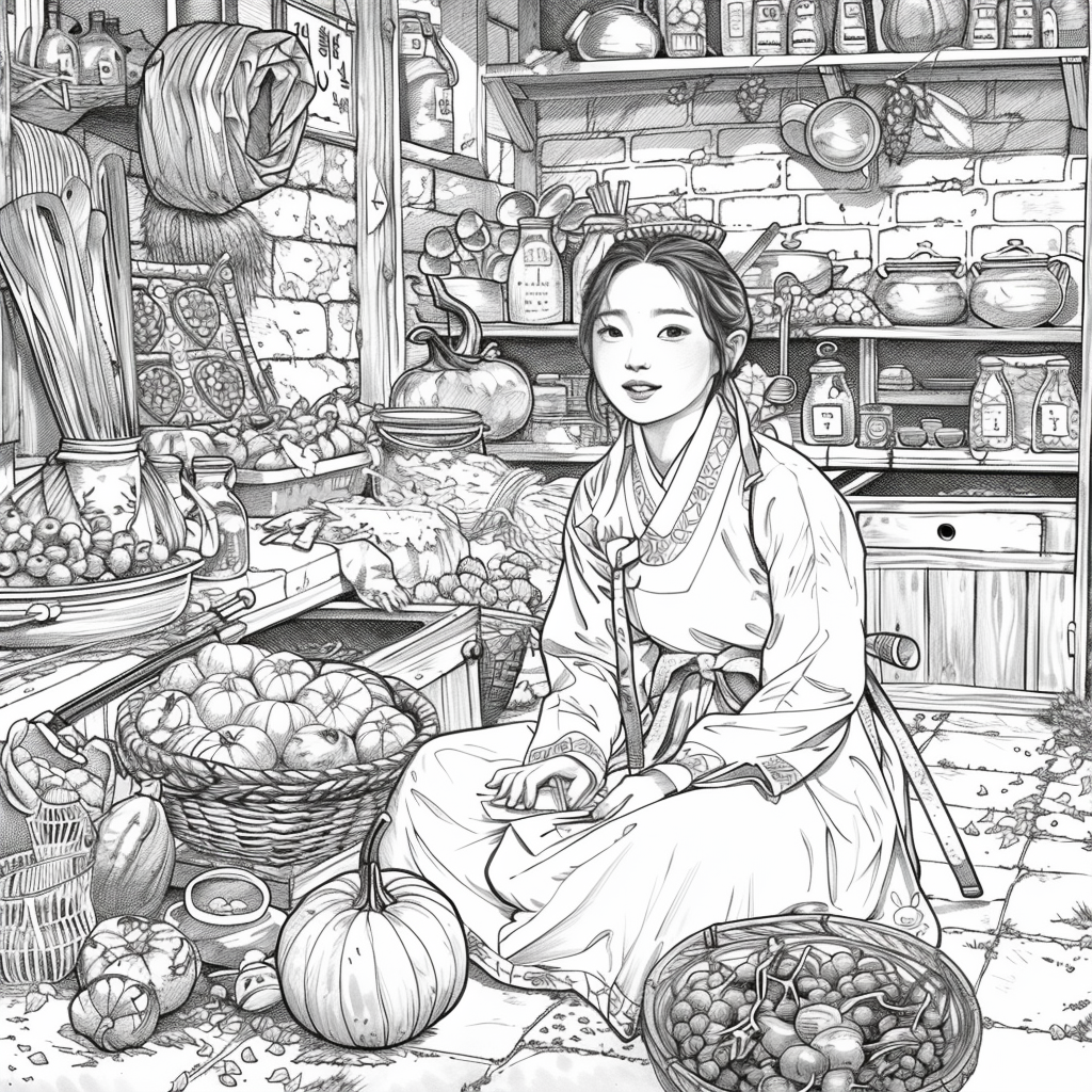 Harvest of Autumn: Korean Maiden in the Pumpkin Cellar