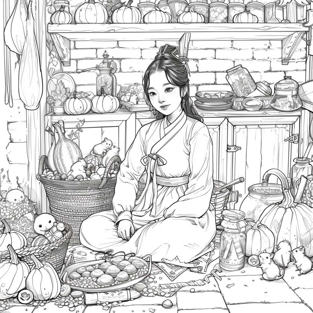 Harvest of Autumn: Korean Maiden in the Pumpkin Cellar