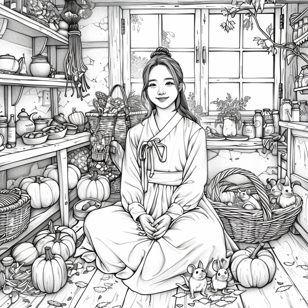 Harvest of Autumn: Korean Maiden in the Pumpkin Cellar