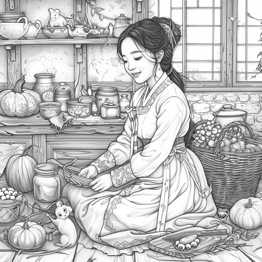 Harvest of Autumn: Korean Maiden in the Pumpkin Cellar